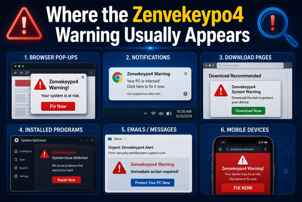 Where the Zenvekeypo4 Warning Usually Appears