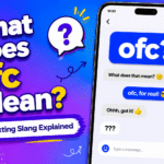 OFC meaning in text message chat illustration showing abbreviation OFC