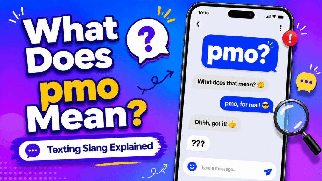 PMO meaning in text explained with texting conversation example