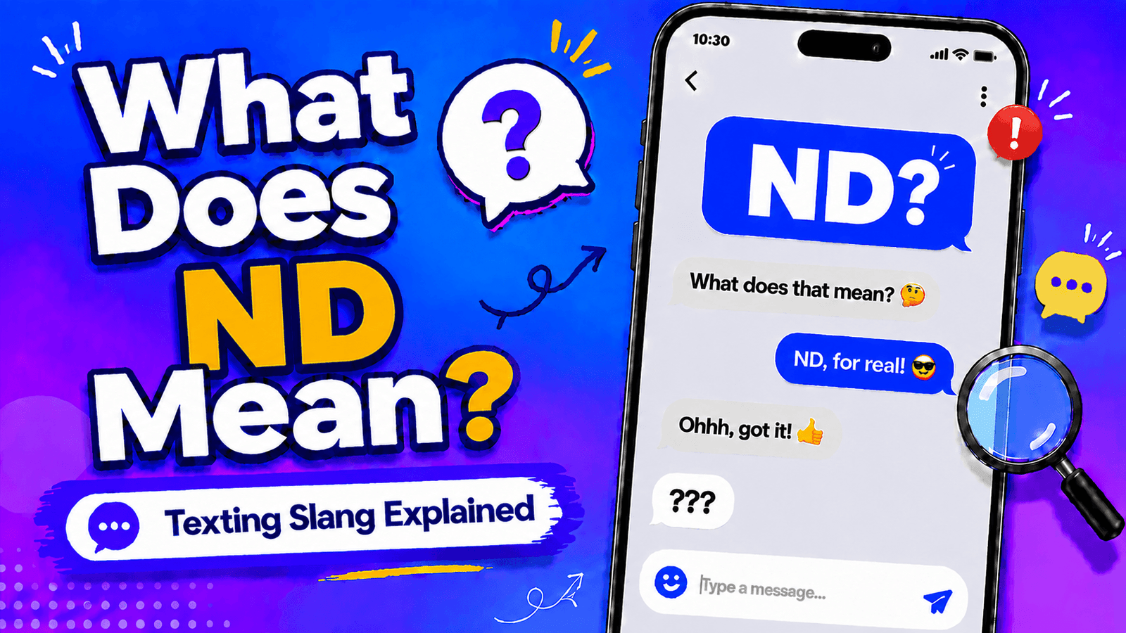 ND meaning in text explained as and or no doubt with examples from Snapchat Instagram and TikTok conversations
