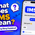 Illustration showing IMS meaning in text messages with smartphone chat explaining I’m sorry and if memory serves meanings