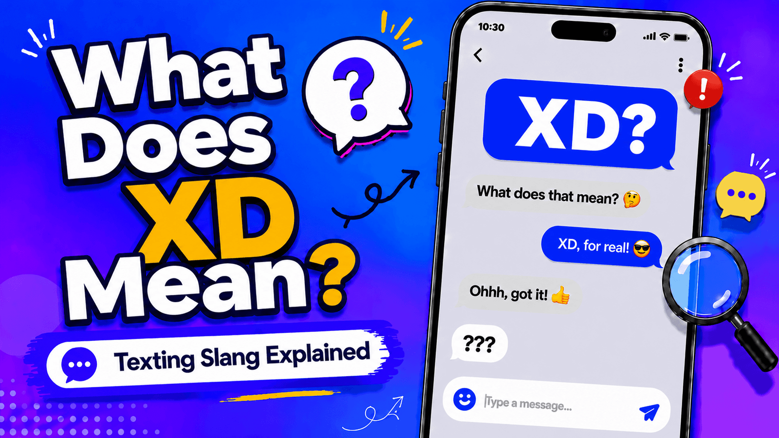 XD meaning in text shown as a laughing face in a casual chat message