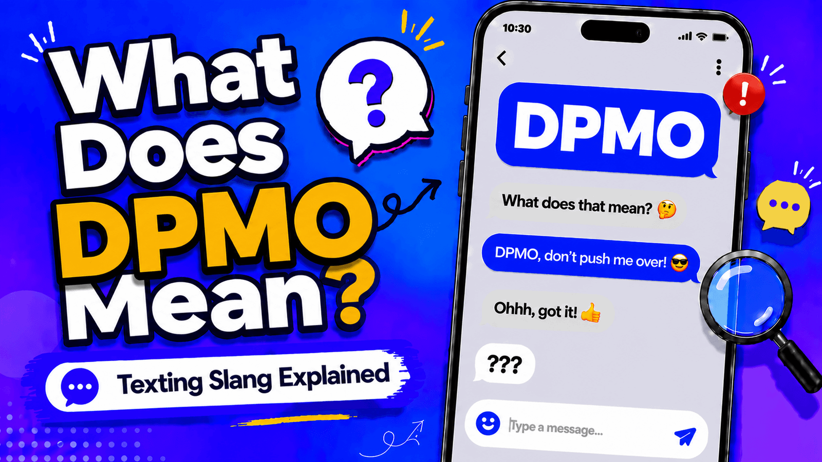 DPMO meaning in text shown as dont piss me off in a casual chat message