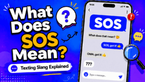 SOS meaning in text shown as I need help in a casual chat message