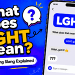 LGHT meaning in text shown as light in a casual chat message