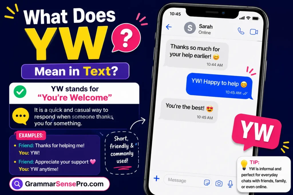 YW Meaning in Text: What Does YW Mean?
