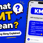 KMT meaning in text showing on the go abbreviation in a phone chat
