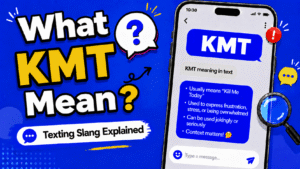 KMT meaning in text showing on the go abbreviation in a phone chat