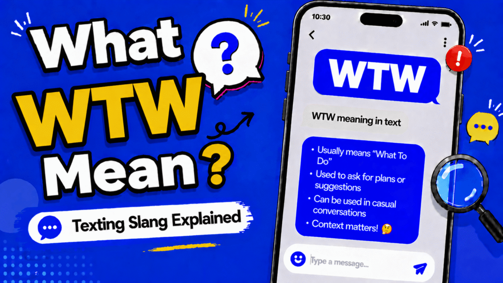 WTW meaning in text showing on the go abbreviation in a phone chat