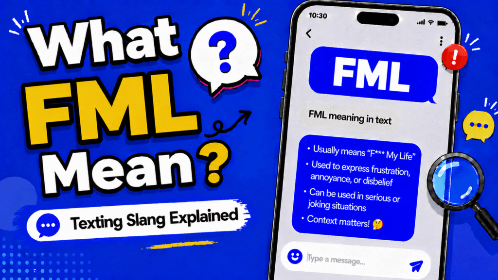 FML meaning in text showing on the go abbreviation in a phone chat