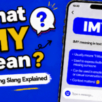 IMY eaning in text showing on the go abbreviation in a phone chat