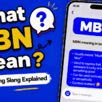 MBN meaning in text showing on the go abbreviation in a phone chat