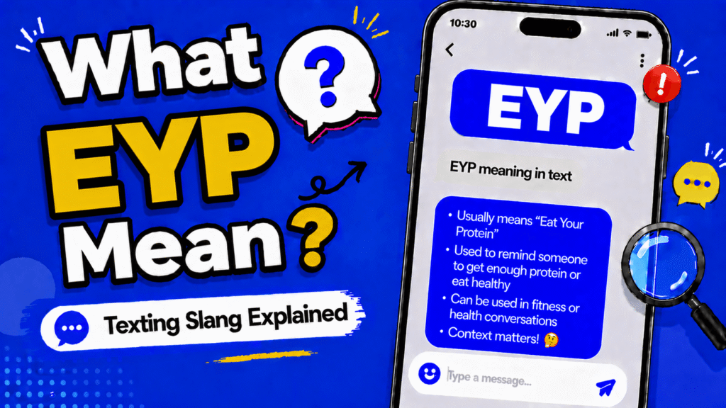 EYP meaning in text showing on the go abbreviation in a phone chat