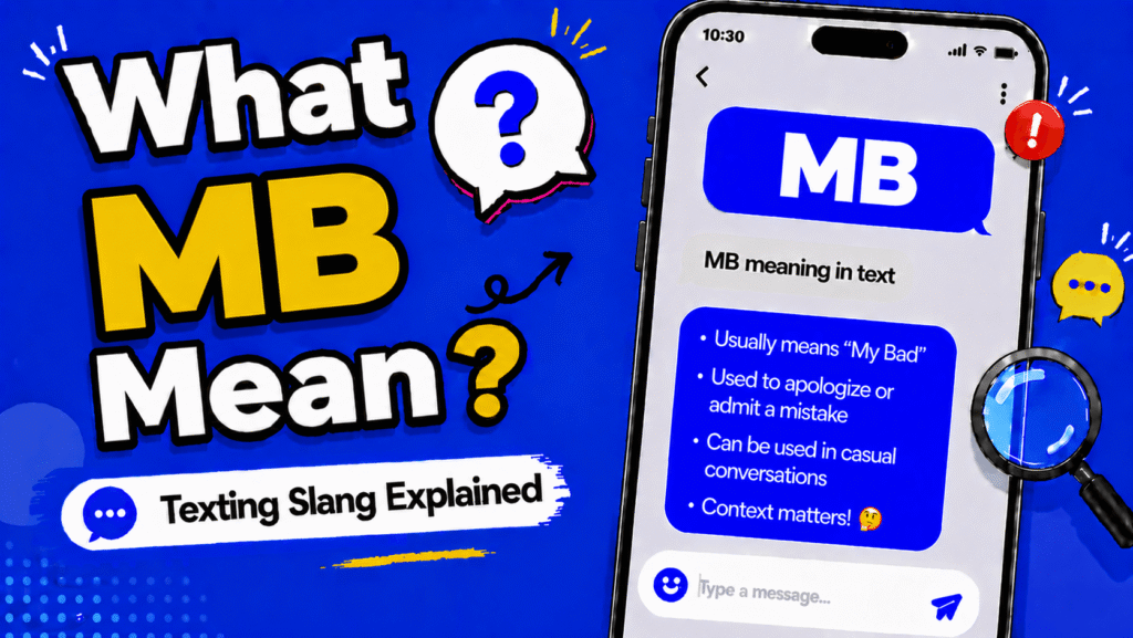 MB meaning in text showing on the go abbreviation in a phone chat