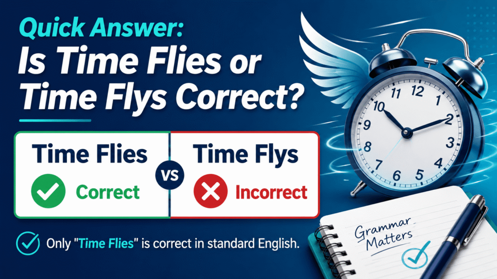 Quick Answer: Is Time Flies or Time Flys Correct?