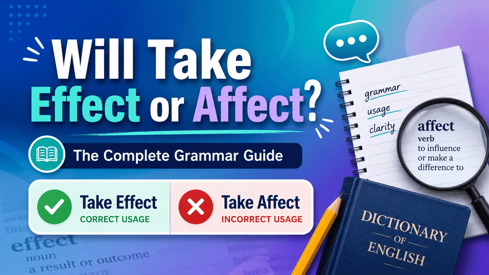 Will Take Effect or Affect