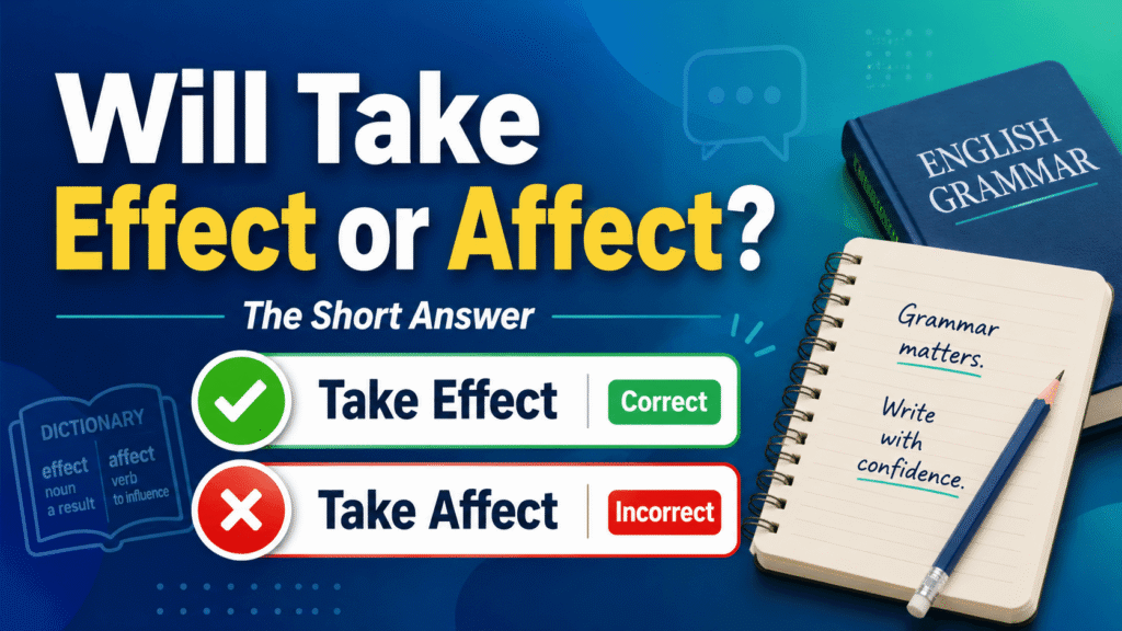 Will Take Effect or Affect? The Short Answer
