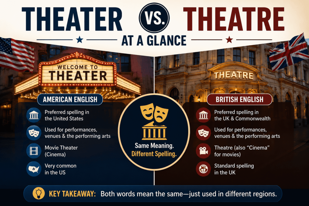 Theater vs. Theatre at a Glance