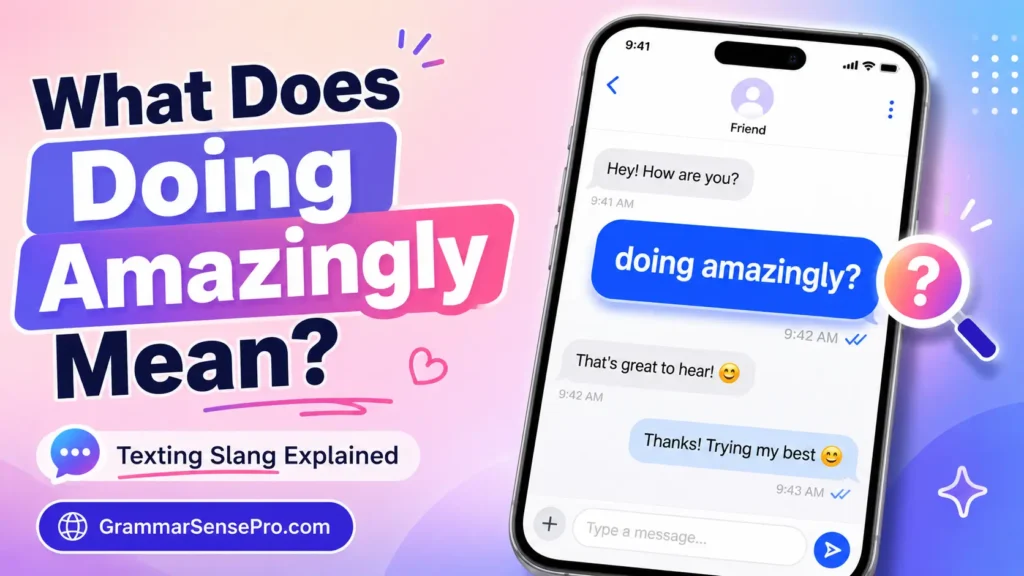 What Does Doing Amazingly Mean in Slang?