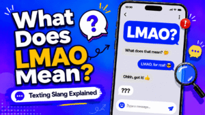 LMAO meaning in text shown as laughing my ass off in a casual chat message